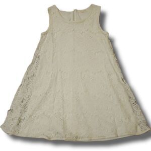 Copper Key Girls White Lace Overlay Scoopneck‎ Mini Dress Sz Large